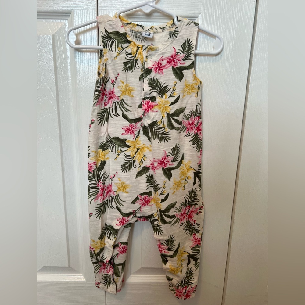Old Navy Floral Print Sleeveless Jumpsuit Size 18-24 months